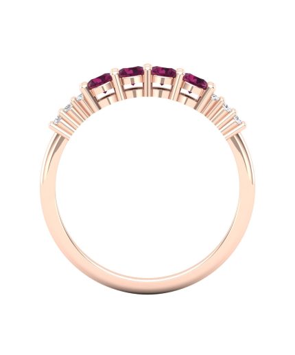 14K Dainty Natural Rhodolite Garnet Eternity Band, Everyday Wedding Ring For Women, Gold Ring For Her, January Birthstone, Promise Ring | Save 33% - Rajasthan Living 3