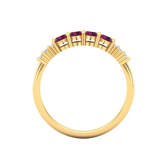14K Dainty Natural Rhodolite Garnet Eternity Band, Everyday Wedding Ring For Women, Gold Ring For Her, January Birthstone, Promise Ring | Save 33% - Rajasthan Living 9