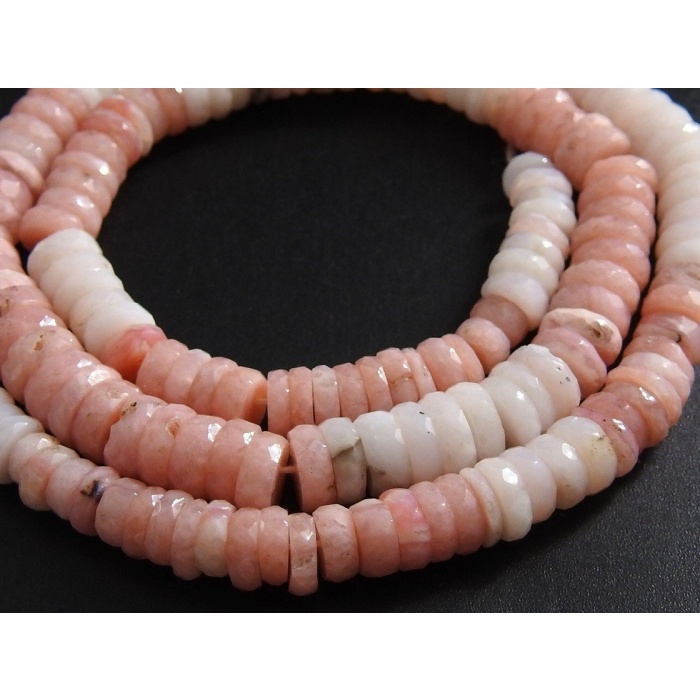 Pink Peruvian Opal Tyre,Coin,Button,Wheel,Loose Beads,Multi Shaded,Faceted Wholesaler Supplies 8Inch 6To7MM Approx 100%Natural PME(T2) | Save 33% - Rajasthan Living 8