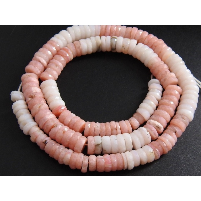 Pink Peruvian Opal Tyre,Coin,Button,Wheel,Loose Beads,Multi Shaded,Faceted Wholesaler Supplies 8Inch 6To7MM Approx 100%Natural PME(T2) | Save 33% - Rajasthan Living 6