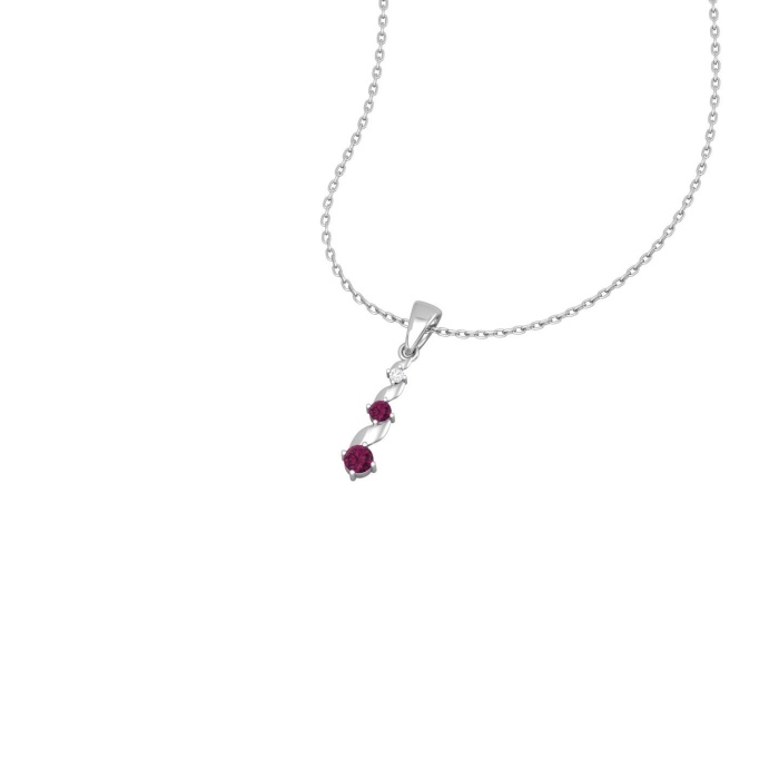 14K Solid Gold Natural Rhodolite Garnet Designer Necklace, Diamond Pendant For Her, Gold Necklaces For Women, January Birthstone Pendant | Save 33% - Rajasthan Living 13