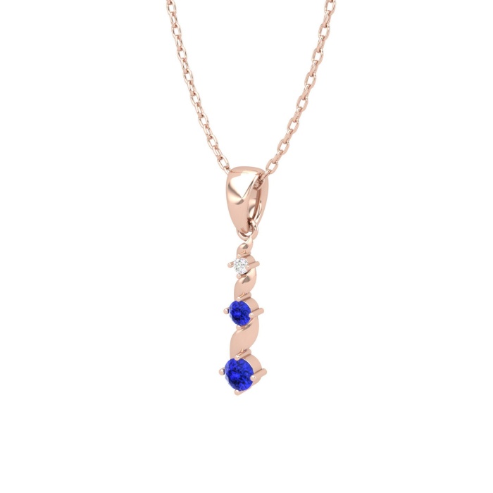14K Solid Gold Natural Tanzanite Designer Necklace, Diamond Pendant Necklace, Gold Necklaces For Women, December Birthstone Pendant For Her | Save 33% - Rajasthan Living 7