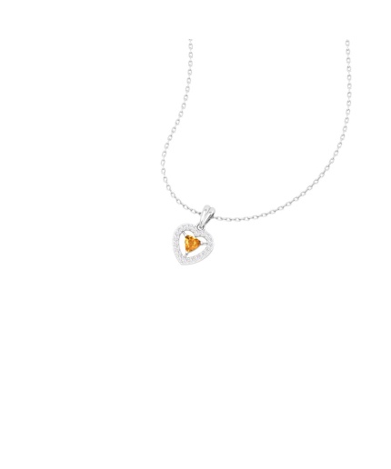 14K Dainty Natural Citrine Gold Designer Necklace, Diamond Pendant For Her, Gemstone Jewelry For Women, November Birthstone Pendant | Save 33% - Rajasthan Living 3