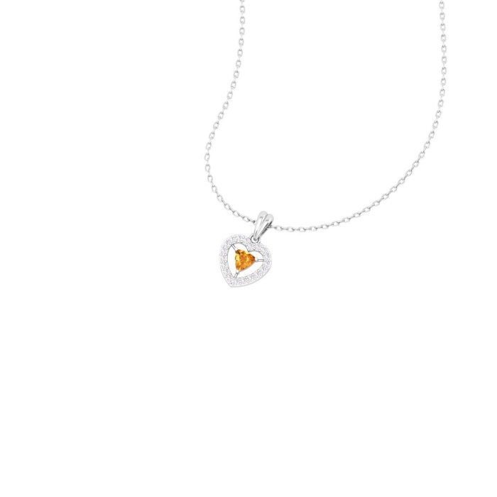 14K Dainty Natural Citrine Gold Designer Necklace, Diamond Pendant For Her, Gemstone Jewelry For Women, November Birthstone Pendant | Save 33% - Rajasthan Living 6