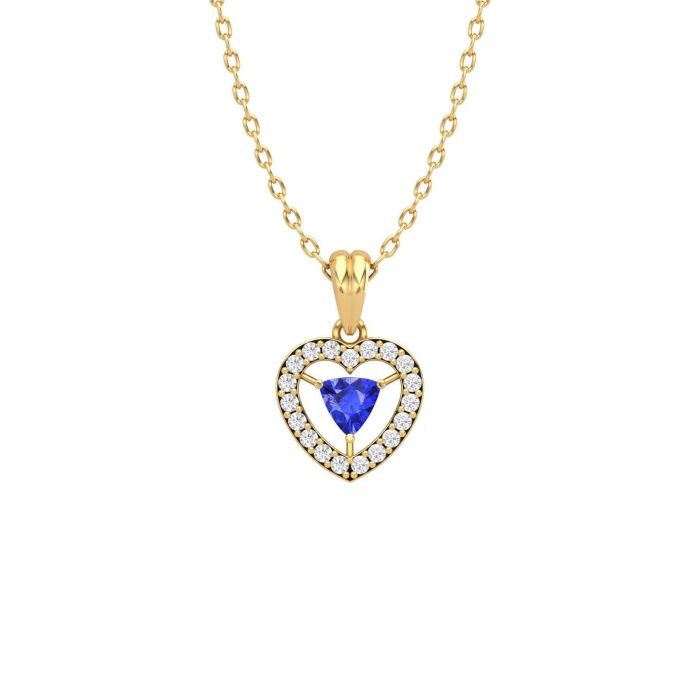 14K Dainty Natural Tanzanite 14K Solid Gold Designer Necklace, Diamond Pendant, Everyday Gemstone Necklace For Women, December Birthstone | Save 33% - Rajasthan Living 8