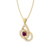 Solid 14K Gold Natural Rhodolite Garnet Necklace, Minimalist Diamond Pendant, January Birthstone, Gift for her, Everyday Gemstone Pendant | Save 33% - Rajasthan Living 23