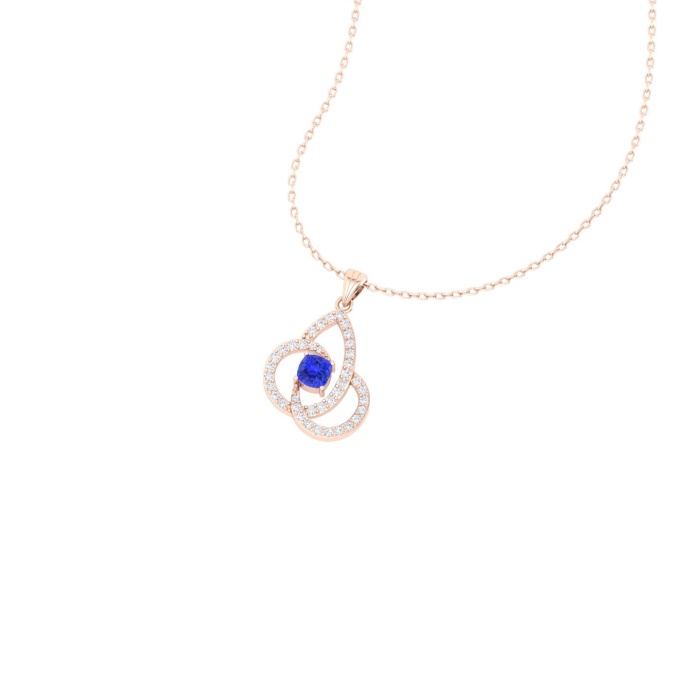 Natural Tanzanite Solid 14K Gold Necklace, Minimalist Diamond Pendant, December Birthstone, Gift for her, Unique Diamond Layering Necklace | Save 33% - Rajasthan Living 10