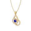 Natural Tanzanite Solid 14K Gold Necklace, Minimalist Diamond Pendant, December Birthstone, Gift for her, Unique Diamond Layering Necklace | Save 33% - Rajasthan Living 23