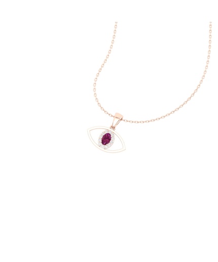 Solid 14K Natural Rhodolite Garnet Gold Necklace, Minimalist Diamond Pendant, January Birthstone, Dainty Gold Pendant For Women, Garnet Gems | Save 33% - Rajasthan Living 3
