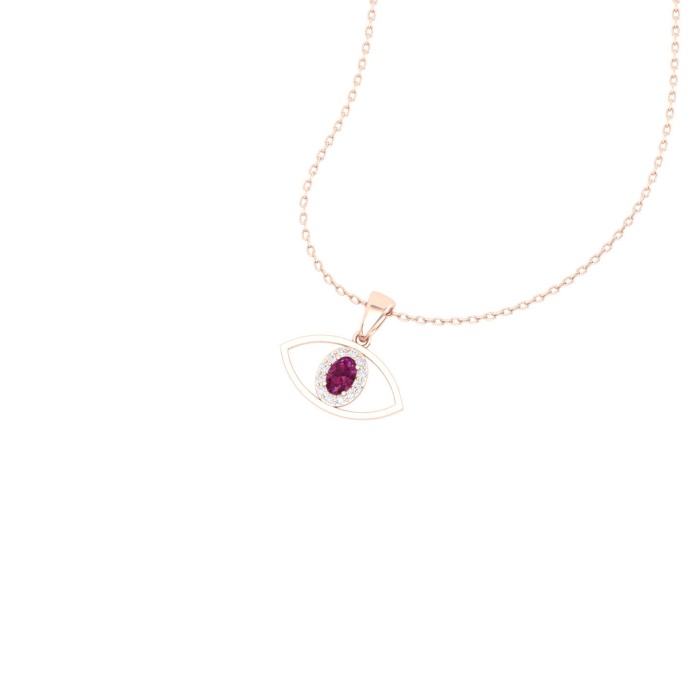 Solid 14K Natural Rhodolite Garnet Gold Necklace, Minimalist Diamond Pendant, January Birthstone, Dainty Gold Pendant For Women, Garnet Gems | Save 33% - Rajasthan Living 6