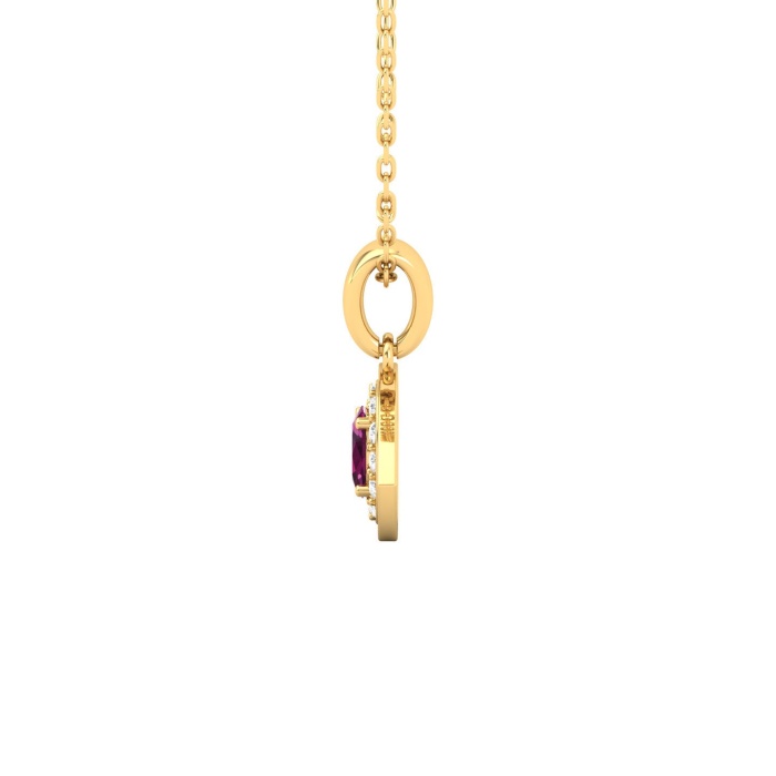 Solid 14K Natural Rhodolite Garnet Gold Necklace, Minimalist Diamond Pendant, January Birthstone, Dainty Gold Pendant For Women, Garnet Gems | Save 33% - Rajasthan Living 13