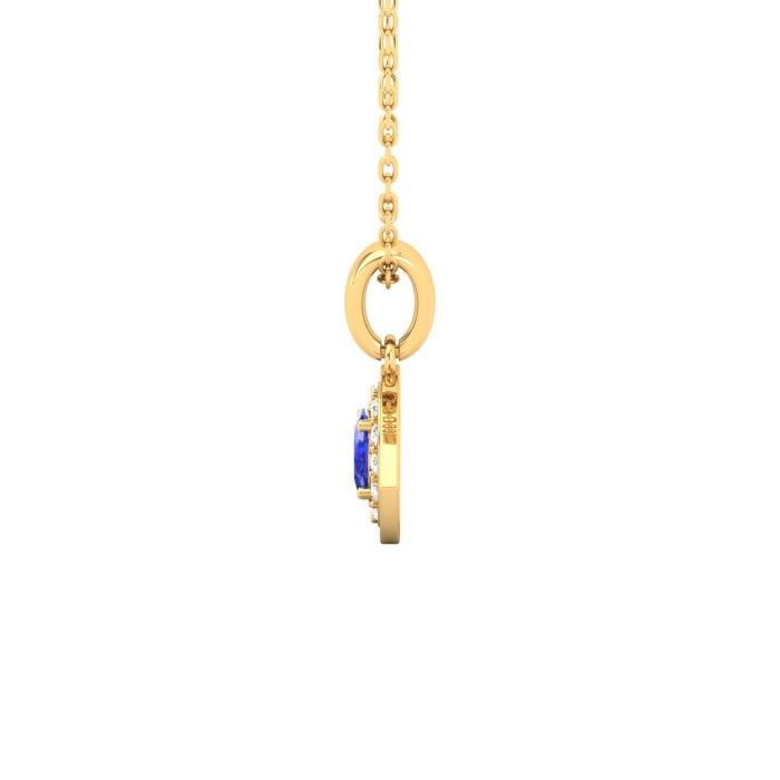 14K Solid Natural Tanzanite Gold Necklace, Minimalist Diamond Pendant, December Birthstone, Gift for her, Unique Diamond Layering Necklace | Save 33% - Rajasthan Living 13