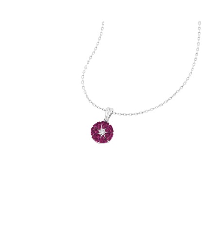 Dainty 14K Gold Natural Rhodolite Garnet Necklace, Minimalist Diamond Pendant, January Birthstone , Unique Diamond Layering Necklace For Her | Save 33% - Rajasthan Living 3