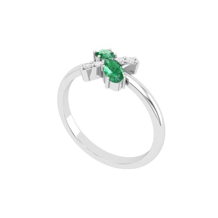 Solid 14K Gold Natural Emerald Ring, Everyday Gemstone Ring For Her, Handmade Jewellery For Women, May Birthstone Statement Ring | Save 33% - Rajasthan Living 11