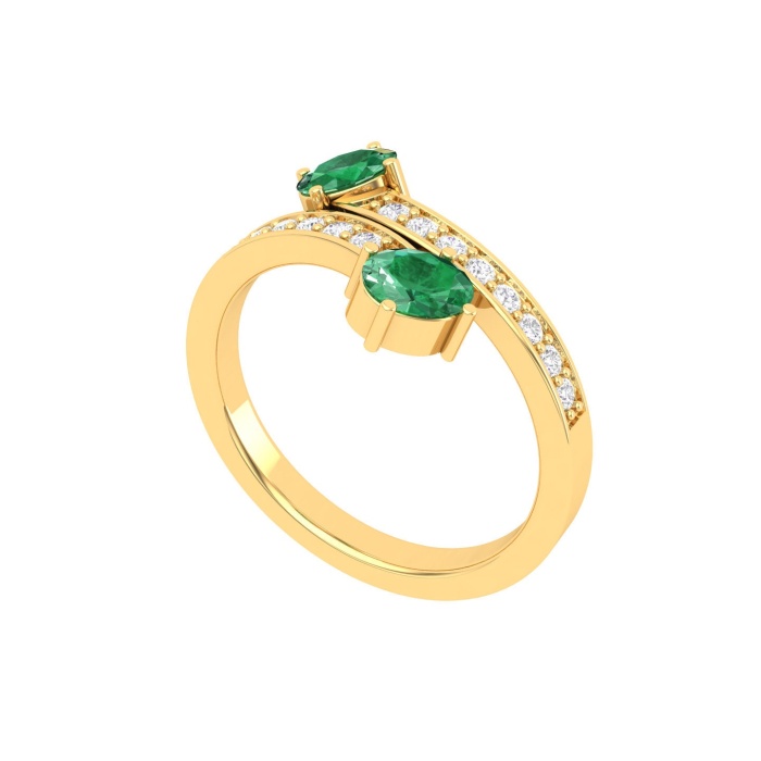 14K Dainty Natural Emerald Eternity Band, Gold Wedding Ring For Women, Gold Wedding Ring For Her, May Birthstone Promise Ring | Save 33% - Rajasthan Living 9