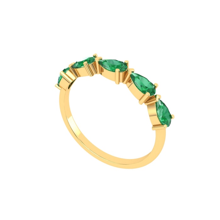 Natural Emerald 14K Solid Stacking Ring, Rose Gold Statement Ring For Women, May Birthstone Promise Ring For Her, Everyday Gemstone | Save 33% - Rajasthan Living 10