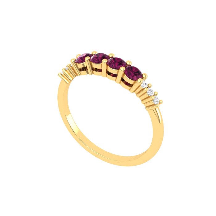 14K Dainty Natural Rhodolite Garnet Eternity Band, Everyday Wedding Ring For Women, Gold Ring For Her, January Birthstone, Promise Ring | Save 33% - Rajasthan Living 10