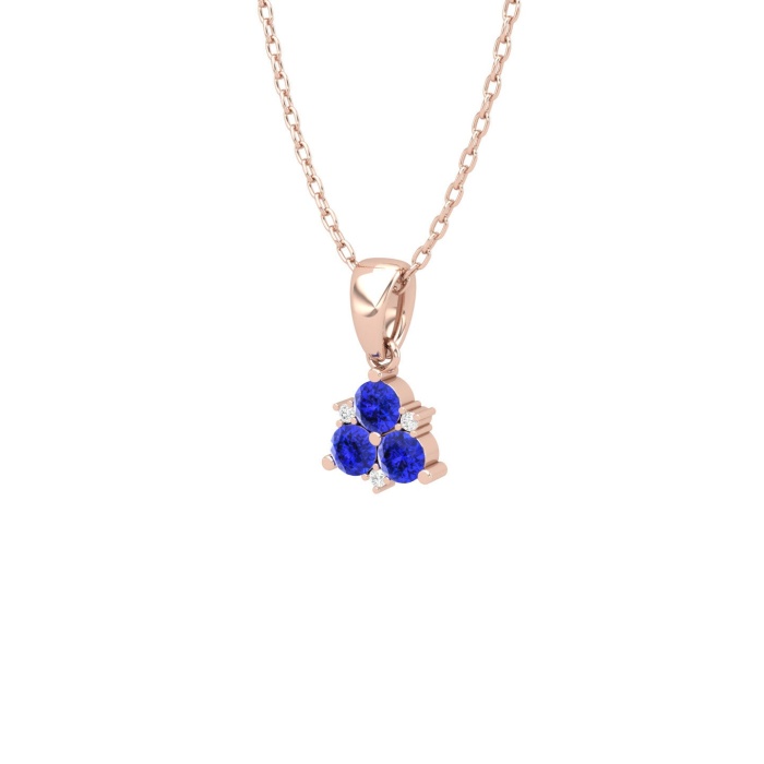 Dainty 14K Gold Natural Tanzanite Necklace, Minimalist Diamond Pendant, December Birthstone, Gift for her, Unique Diamond Layering Necklace | Save 33% - Rajasthan Living 11