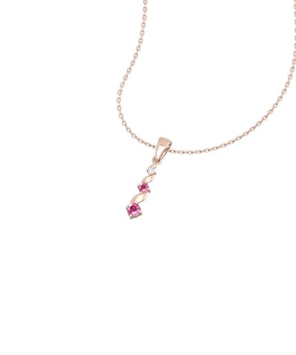 14K Dainty Gold Natural Pink Spinel Designer Necklace, Handmade Diamond Pendant For Her, Gold Necklaces For Women, August Birthstone Pendant | Save 33% - Rajasthan Living 3