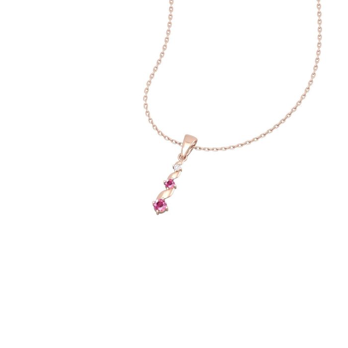 14K Dainty Gold Natural Pink Spinel Designer Necklace, Handmade Diamond Pendant For Her, Gold Necklaces For Women, August Birthstone Pendant | Save 33% - Rajasthan Living 6