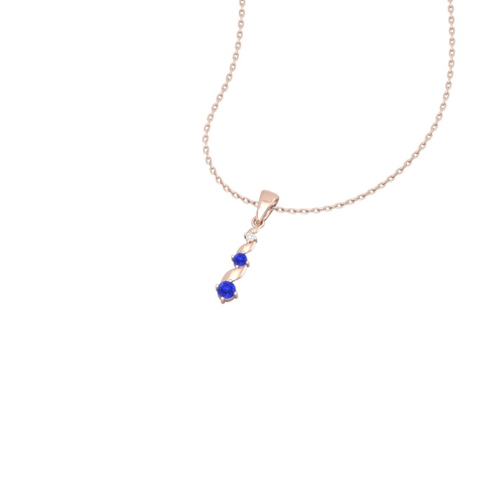 14K Solid Gold Natural Tanzanite Designer Necklace, Diamond Pendant Necklace, Gold Necklaces For Women, December Birthstone Pendant For Her | Save 33% - Rajasthan Living 6