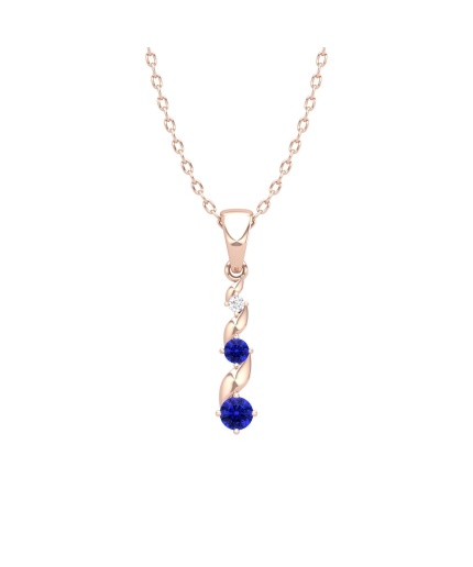 14K Solid Gold Natural Tanzanite Designer Necklace, Diamond Pendant Necklace, Gold Necklaces For Women, December Birthstone Pendant For Her | Save 33% - Rajasthan Living