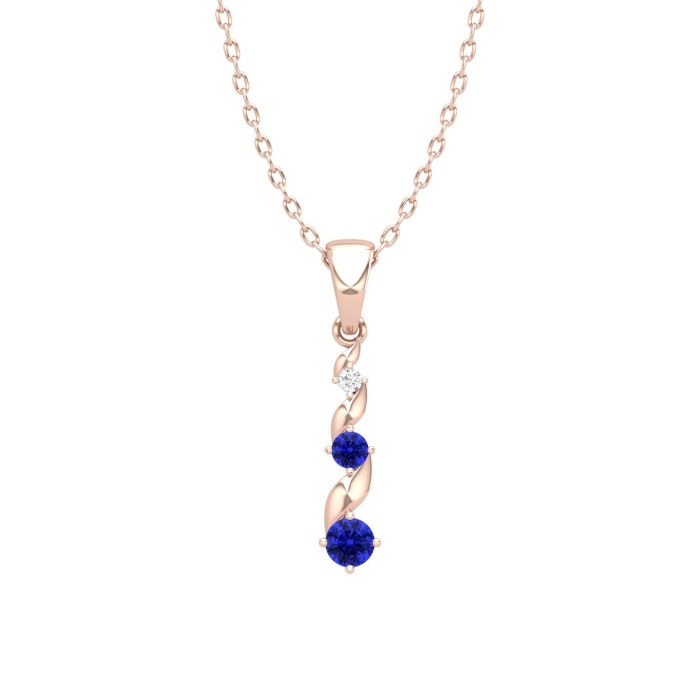 14K Solid Gold Natural Tanzanite Designer Necklace, Diamond Pendant Necklace, Gold Necklaces For Women, December Birthstone Pendant For Her | Save 33% - Rajasthan Living 5
