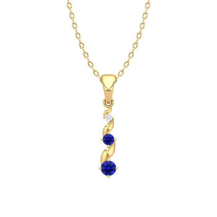 14K Solid Gold Natural Tanzanite Designer Necklace, Diamond Pendant Necklace, Gold Necklaces For Women, December Birthstone Pendant For Her | Save 33% - Rajasthan Living 13