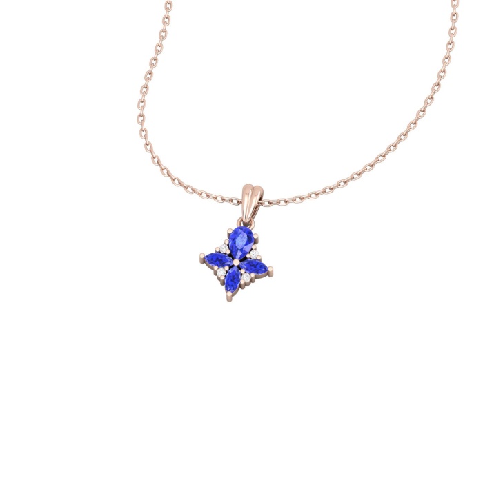 Natural Tanzanite 14K Dainty Gold Designer Necklace, Diamond Pendant Necklace, Everyday Gemstone For Women, December Birthstone Pendant | Save 33% - Rajasthan Living 11