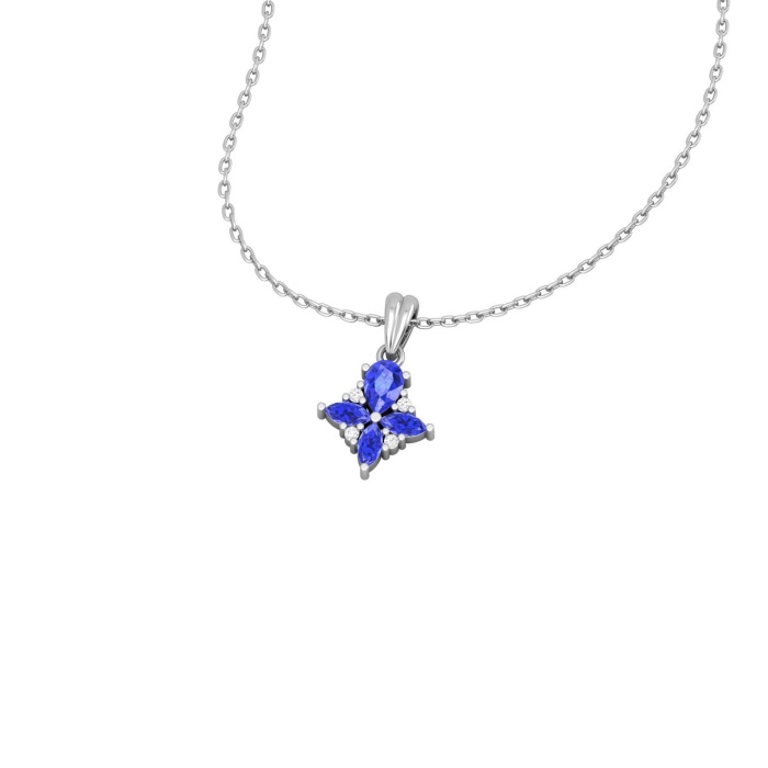 Natural Tanzanite 14K Dainty Gold Designer Necklace, Diamond Pendant Necklace, Everyday Gemstone For Women, December Birthstone Pendant | Save 33% - Rajasthan Living 6