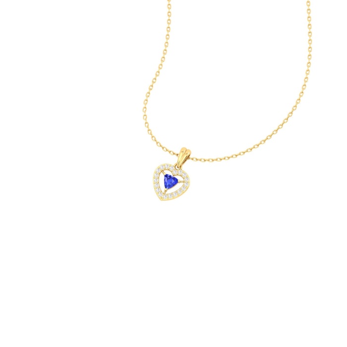14K Dainty Natural Tanzanite 14K Solid Gold Designer Necklace, Diamond Pendant, Everyday Gemstone Necklace For Women, December Birthstone | Save 33% - Rajasthan Living 11