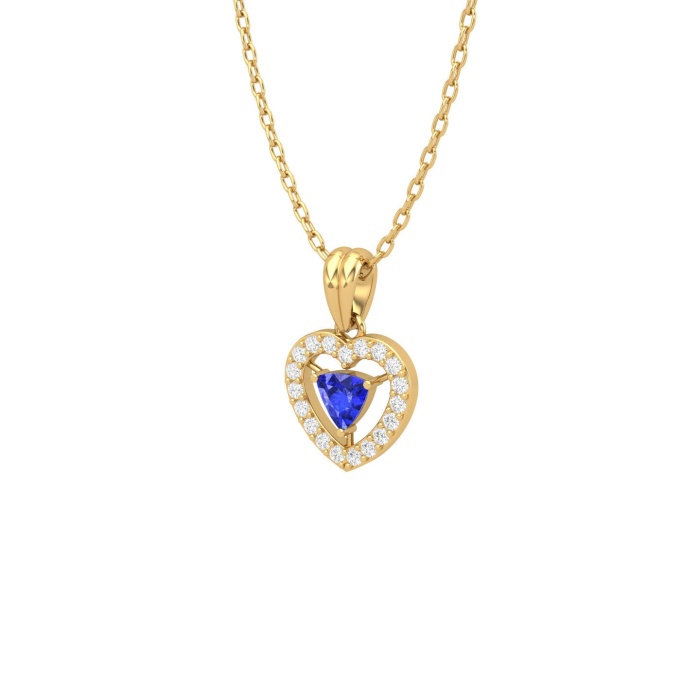 14K Dainty Natural Tanzanite 14K Solid Gold Designer Necklace, Diamond Pendant, Everyday Gemstone Necklace For Women, December Birthstone | Save 33% - Rajasthan Living 10