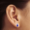 14K Natural Tanzanite Earrings, Minimal Style Earrings, Art Nouveau Studs, Octagon Earrings, Jewelry Gift, December Birthstone Jewelry | Save 33% - Rajasthan Living 18