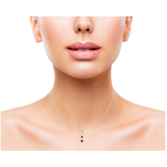 14K Solid Gold Natural Rhodolite Garnet Designer Necklace, Diamond Pendant For Her, Gold Necklaces For Women, January Birthstone Pendant | Save 33% - Rajasthan Living 9