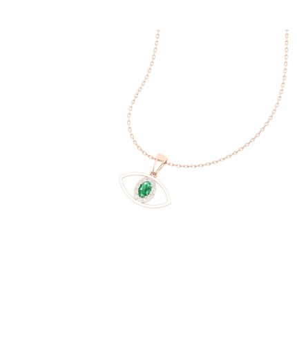 Solid 14K Natural Emerald Gold Necklace, Minimalist Diamond Pendant For Women, May Birthstone, Unique Diamond Layering Necklace For Her | Save 33% - Rajasthan Living 3