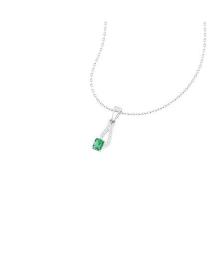14K Solid Natural Emerald Gold Necklace, Minimalist Diamond Pendant For Her, May Birthstone, Gift forWomen, Unique Diamond Layering Necklace | Save 33% - Rajasthan Living 3