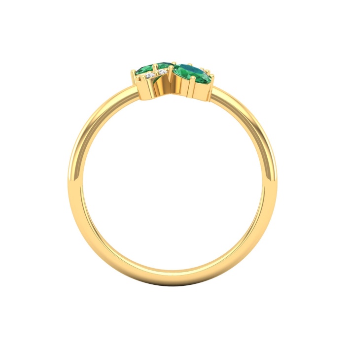 Solid 14K Gold Natural Emerald Ring, Everyday Gemstone Ring For Her, Handmade Jewellery For Women, May Birthstone Statement Ring | Save 33% - Rajasthan Living 9