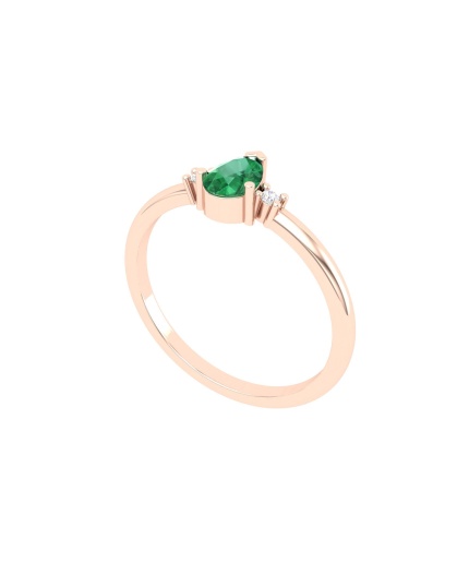 Natural Emerald Solid 14K Gold Ring, Everyday Gemstone Ring For Her, Handmade Jewelry For Women, May Birthstone Statement Ring, Dainty Ring | Save 33% - Rajasthan Living 3