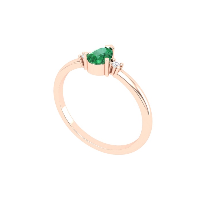 Natural Emerald Solid 14K Gold Ring, Everyday Gemstone Ring For Her, Handmade Jewelry For Women, May Birthstone Statement Ring, Dainty Ring | Save 33% - Rajasthan Living 6