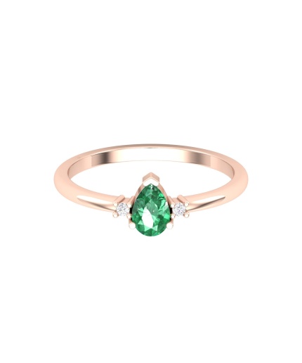 Natural Emerald Solid 14K Gold Ring, Everyday Gemstone Ring For Her, Handmade Jewelry For Women, May Birthstone Statement Ring, Dainty Ring | Save 33% - Rajasthan Living