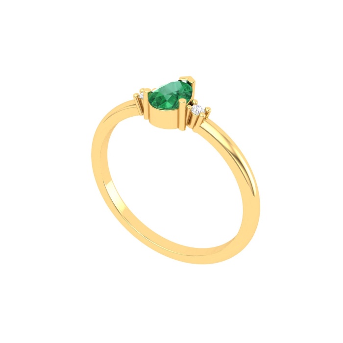 Natural Emerald Solid 14K Gold Ring, Everyday Gemstone Ring For Her, Handmade Jewelry For Women, May Birthstone Statement Ring, Dainty Ring | Save 33% - Rajasthan Living 10