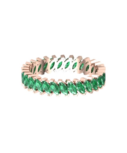 Natural Emerald Solid 14K Gold Ring, Everyday Gemstone Ring For Her, Handmade Jewellery For Women, May Birthstone Eternity Ring | Save 33% - Rajasthan Living