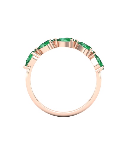 Natural Emerald 14K Solid Stacking Ring, Rose Gold Statement Ring For Women, May Birthstone Promise Ring For Her, Everyday Gemstone | Save 33% - Rajasthan Living 3