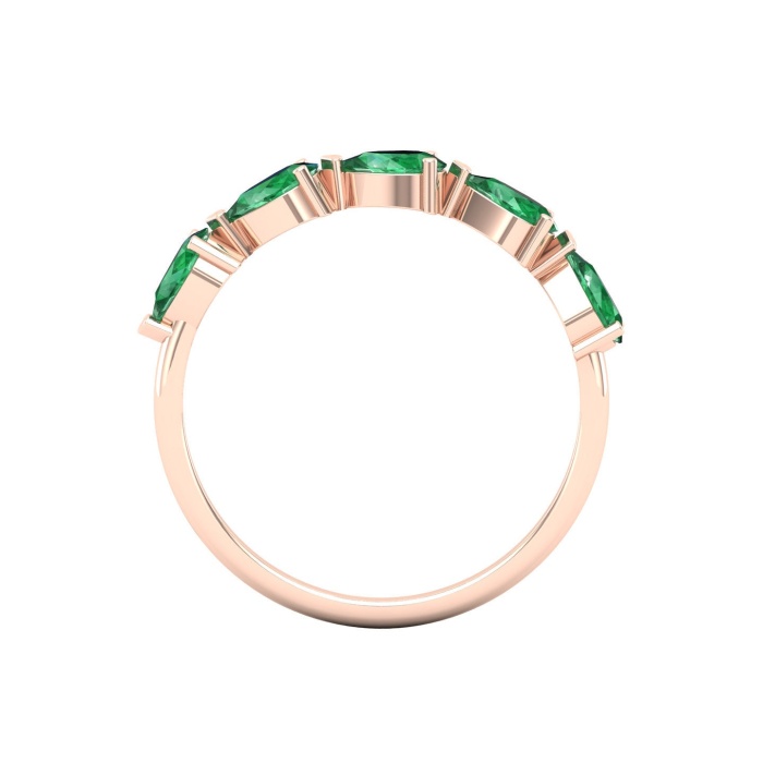 Natural Emerald 14K Solid Stacking Ring, Rose Gold Statement Ring For Women, May Birthstone Promise Ring For Her, Everyday Gemstone | Save 33% - Rajasthan Living 6