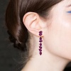 Natural Rhodolite Garnet 14K Dainty Earrings, Gold Drop Earrings For Women, Everyday Gemstone Earring For Her, January Birthstone Jewelry | Save 33% - Rajasthan Living 19