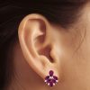 Rhodolite Garnet 14K Dainty Stud Earrings, Party Jewelry, Art Nouveau Earrings, Birthstone Jewelry, Gemstone Earrings, Minimal Style, Garnet | Save 33% - Rajasthan Living 19