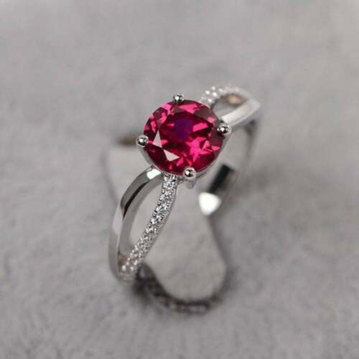 Oval Natural Ruby Promise Ring, Rose Gold plated 925S Sterling Silver, 14KR Lab-Grown Ruby July Birthday Ring, Birthstone Gift for her | Save 33% - Rajasthan Living 7