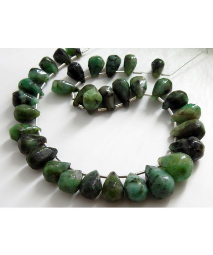 Emerald Smooth Drops,Teardrop,Handmade,Loose Bead,For Making Jewelry,Wholesaler 33Piece Strand 15X10To10X7MM Approx 100%Natural (pme)BR7 | Save 33% - Rajasthan Living