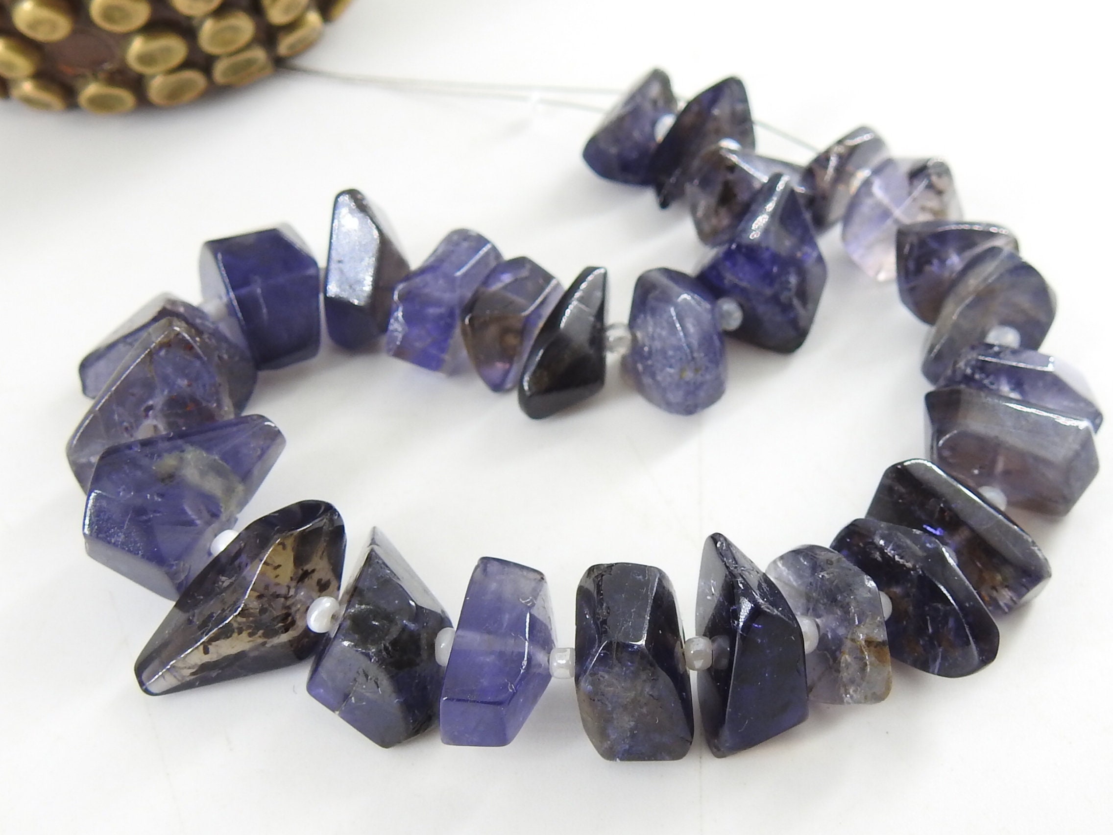 Iolite Faceted Tumble Beads,Nuggets,Irregular Shape,Loose Stone,Handmade,For Making Jewelry,Bracelet, 8Inch 18-10MM Approx,100%Natural TU5 | Save 33% - Rajasthan Living 14