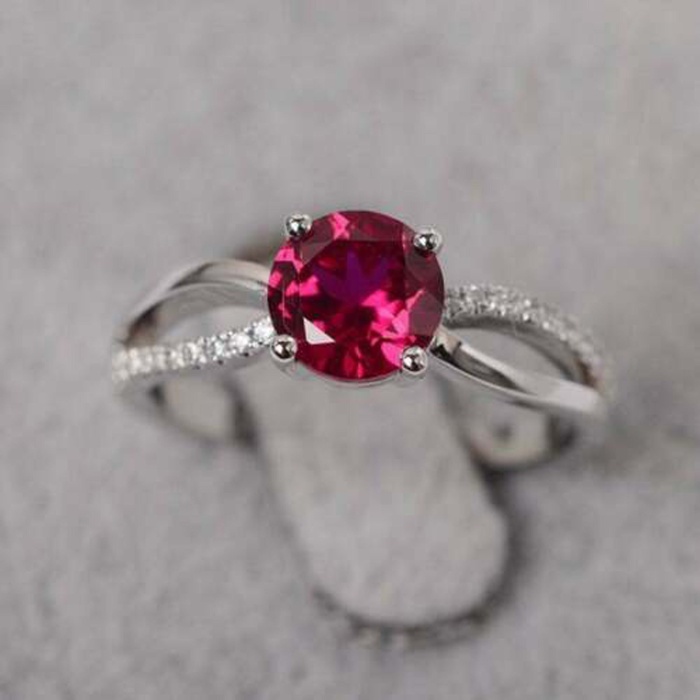 Oval Natural Ruby Promise Ring, Rose Gold plated 925S Sterling Silver, 14KR Lab-Grown Ruby July Birthday Ring, Birthstone Gift for her | Save 33% - Rajasthan Living 5
